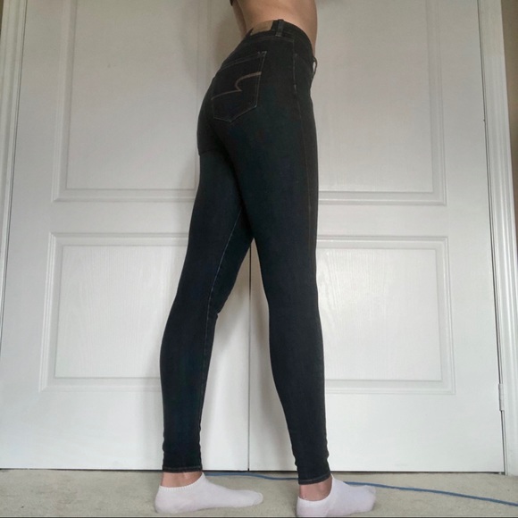 Dark Wash Super High Waisted Jeggings - Picture 3 of 7